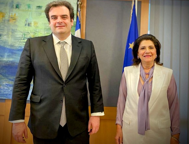 Συνάντηση της  Κράτσα  με τον Υπουργό  Ψηφιακής Διακυβέρνησης, Κυριάκο Πετρακάκη